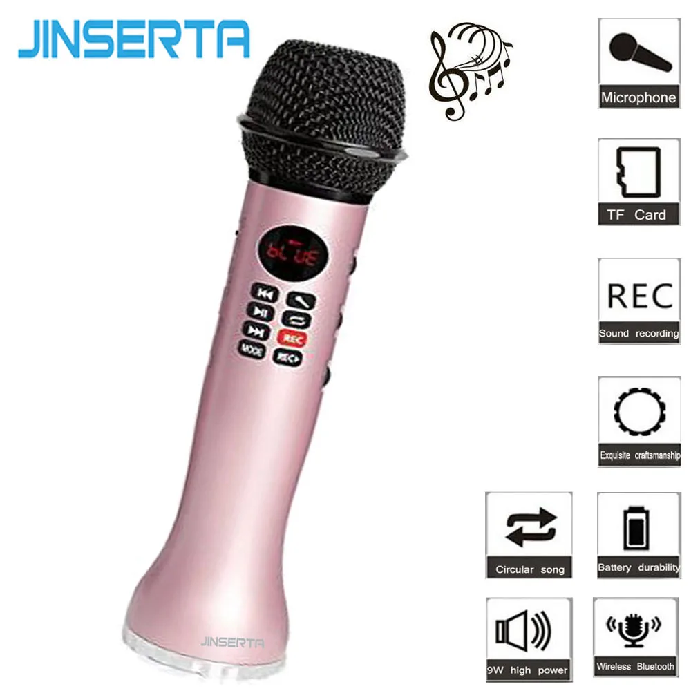 JINSERTA Wireless Karaoke Microphone Bluetooth Wireless Mobile Phone Player MIC Speaker Record Music
JINSERTA Wireless Karaoke Microphone Bluetooth Wireless Mobile Phone Player MIC Speaker Record Music