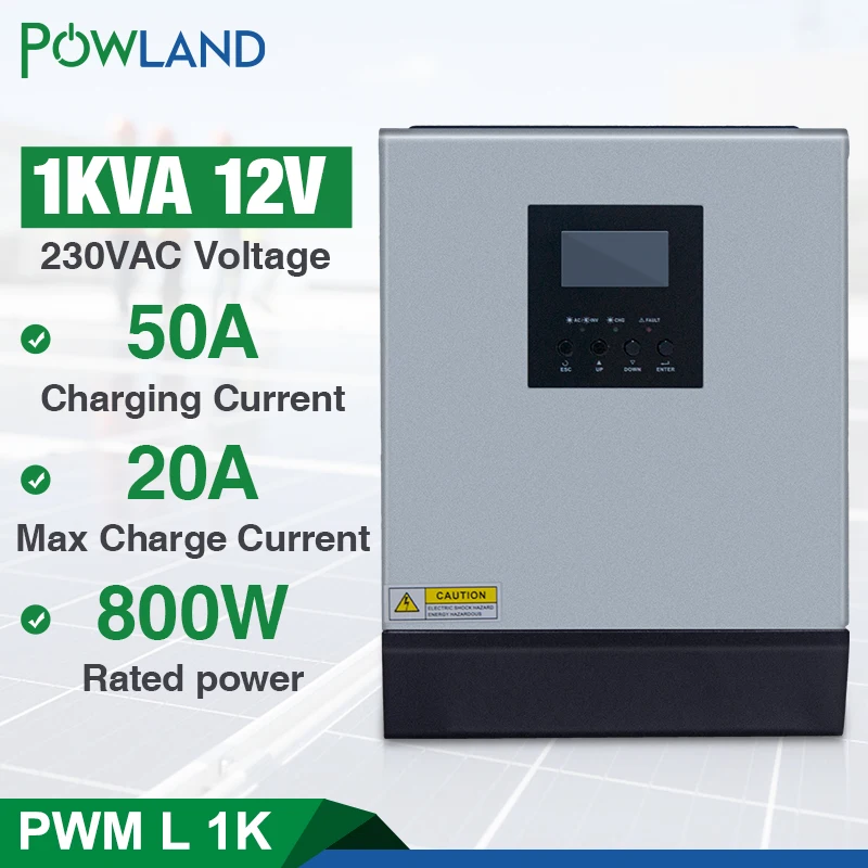 1KVA Solar inverter Pure Sine Wave Hybrid Solar Inverter 12v 220v 800W Built-in PWM Solar Charge Controller for Home Use
1KVA Solar inverter Pure Sine Wave Hybrid Solar Inverter 12v 220v 800W Built-in PWM Solar Charge Controller for Home Use
