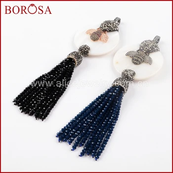 BOROSA Fashion White Shell with Beads Tassel Pendant Micro Pave CZ Bee Pendant for Necklace Handmade Jewelry JAB824
BOROSA Fashion White Shell with Beads Tassel Pendant Micro Pave CZ Bee Pendant for Necklace Handmade Jewelry JAB824