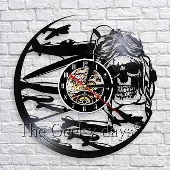Skeleton Pilot Silhouette Wall Clock Sugar Skull Vinyl Record Clock Vintage Home Decor 3D Wall Watch Handmade Best Gift
Skeleton Pilot Silhouette Wall Clock Sugar Skull Vinyl Record Clock Vintage Home Decor 3D Wall Watch Handmade Best Gift