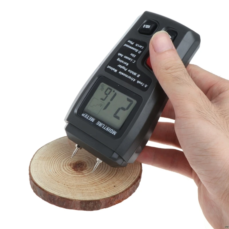 OOTDTY Wood Moisture Meter Analyzer Humidity Tester Timber Damp Detector Hygrometer 2 Pin 
OOTDTY Wood Moisture Meter Analyzer Humidity Tester Timber Damp Detector Hygrometer 2 Pin