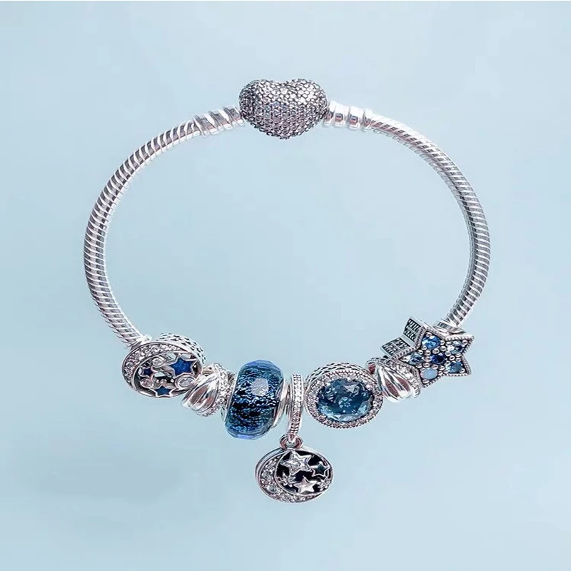 JEM 100% 925 sterling silver jewelry 1:1 Pandora bracelet original simple fantasy star moon star DIY beads valentine's day gift
JEM 100% 925 sterling silver jewelry 1:1 Pandora bracelet original simple fantasy star moon star DIY beads valentine's day gift