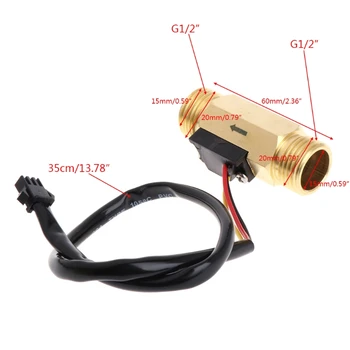 Water Flow Sensor Switch G1/2" Copper Hall Effect Liquid Water Flow Sensor Switch Flowmeter Meter 1-30L/min
Water Flow Sensor Switch G1/2" Copper Hall Effect Liquid Water Flow Sensor Switch Flowmeter Meter 1-30L/min