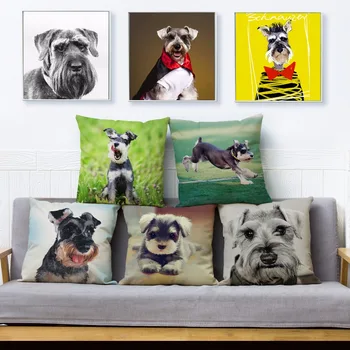 Cute Pet Dog Standard Schnauzer Throw Pillow Cover 45*45cm Square Cushion Covers Linen Pillow Case Sofa Home Decor Pillows Cases
Cute Pet Dog Standard Schnauzer Throw Pillow Cover 45*45cm Square Cushion Covers Linen Pillow Case Sofa Home Decor Pillows Cases