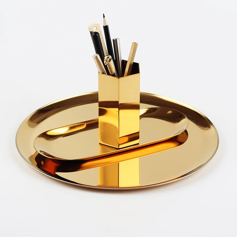 Nordic Style Metal Stainless Steel Brass Round Storage Tea Tray Gold Gradient Color Ins Style Trays Decoration
Nordic Style Metal Stainless Steel Brass Round Storage Tea Tray Gold Gradient Color Ins Style Trays Decoration