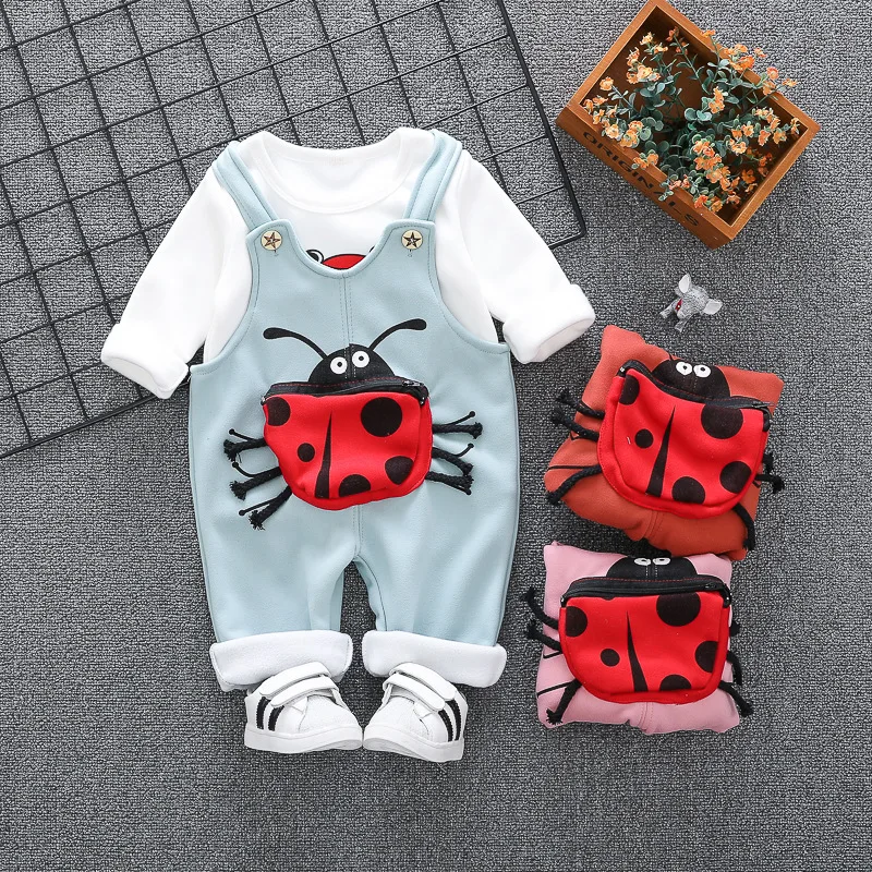 Winter Kids Baby Boys Girls Long Sleeve Fleece T-shirt Tops+Cartoon Cartoon Overalls Pants 2pcs Casual Clothing Sets Suits
Winter Kids Baby Boys Girls Long Sleeve Fleece T-shirt Tops+Cartoon Cartoon Overalls Pants 2pcs Casual Clothing Sets Suits