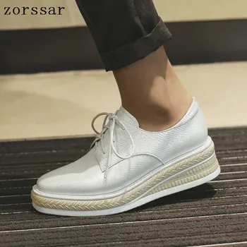 2019 Women Flats Genuine leather Shoes Woman Lace-up Thick bottom sneakers Women Flat Platform Shoes casual creepers moccasins
2019 Women Flats Genuine leather Shoes Woman Lace-up Thick bottom sneakers Women Flat Platform Shoes casual creepers moccasins