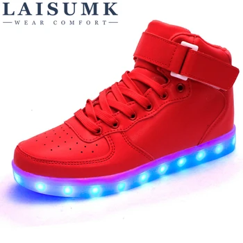 LAISUMK Wholesale Led Men Shoes Luminous Neon Basket Casual Homme Shoes High Glowing With Usb Charge Light Up Simulation Sole
LAISUMK Wholesale Led Men Shoes Luminous Neon Basket Casual Homme Shoes High Glowing With Usb Charge Light Up Simulation Sole