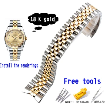 Women12mm Male20mm 18K Stainless Steel Jubilee Silver TwoTone Gold Wrist Watch Band Strap Bracelet Solid Screw Links Curved End
Women12mm Male20mm 18K Stainless Steel Jubilee Silver TwoTone Gold Wrist Watch Band Strap Bracelet Solid Screw Links Curved End