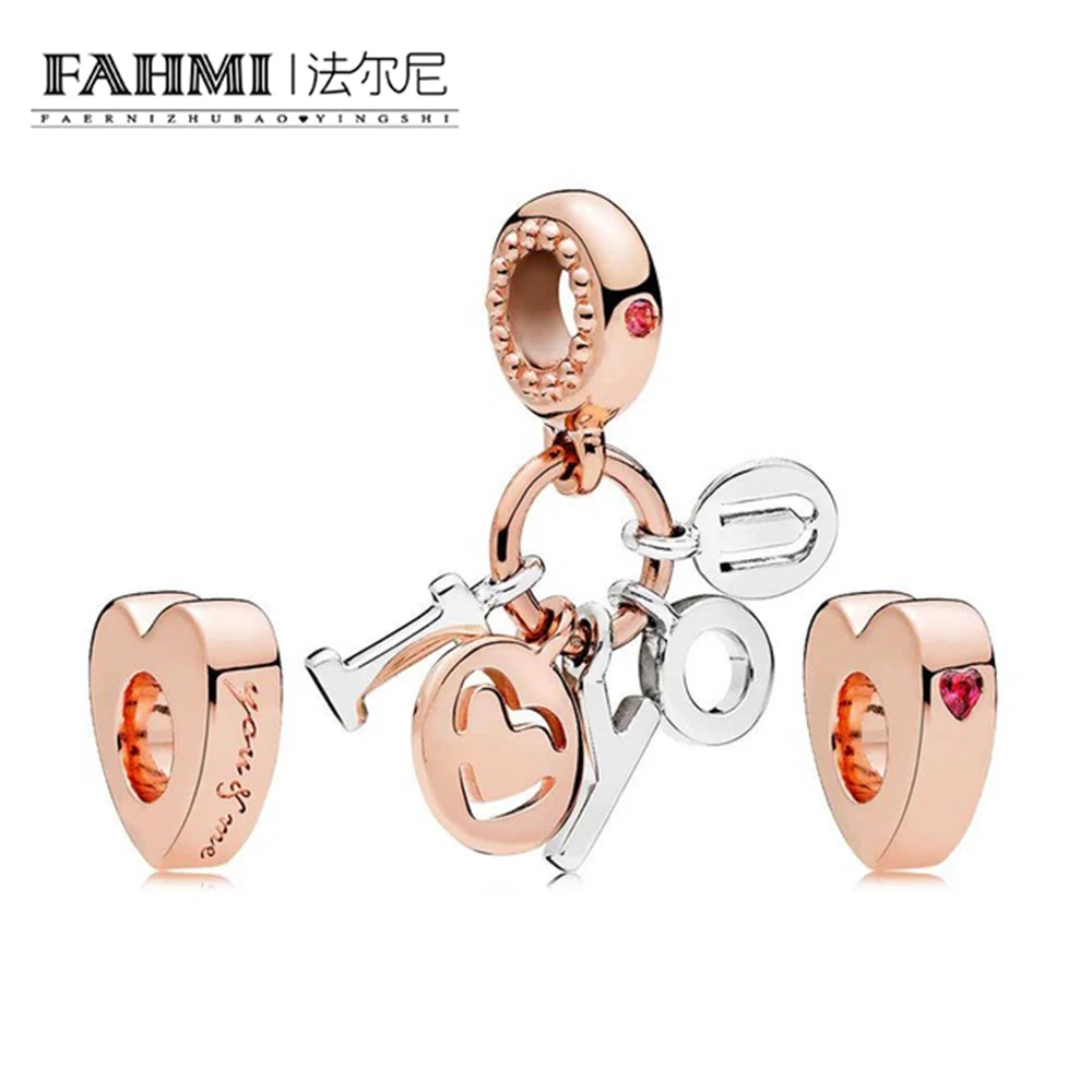 FAHMI CPPO 100% 925 Sterling Silver Rose I Love You Charm Pack Bead fit charms original Bracelets jewelry A Set
FAHMI CPPO 100% 925 Sterling Silver Rose I Love You Charm Pack Bead fit charms original Bracelets jewelry A Set