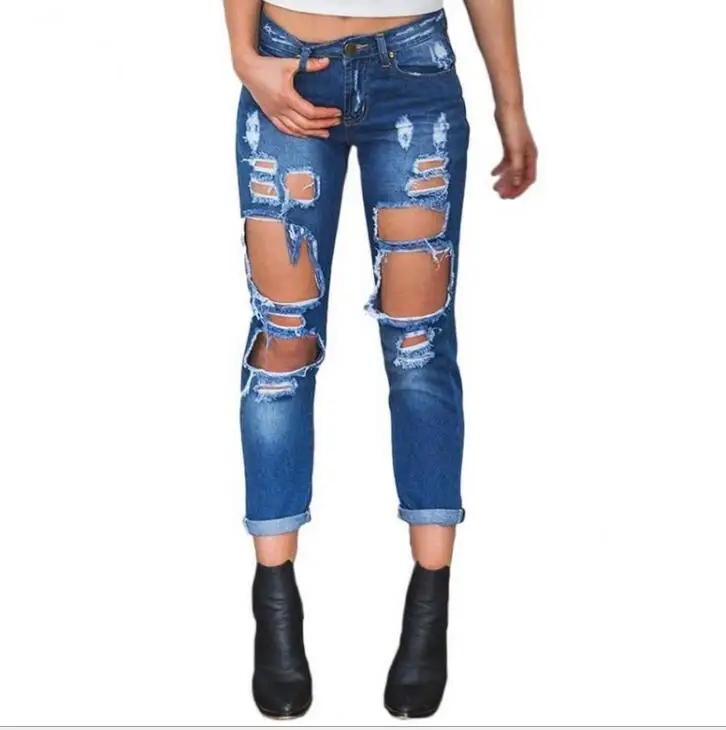 2018 Apparel Boyfriend hole ripped jeans women pants Cool denim vintage straight jeans for girl Mid waist casual pants female
2018 Apparel Boyfriend hole ripped jeans women pants Cool denim vintage straight jeans for girl Mid waist casual pants female