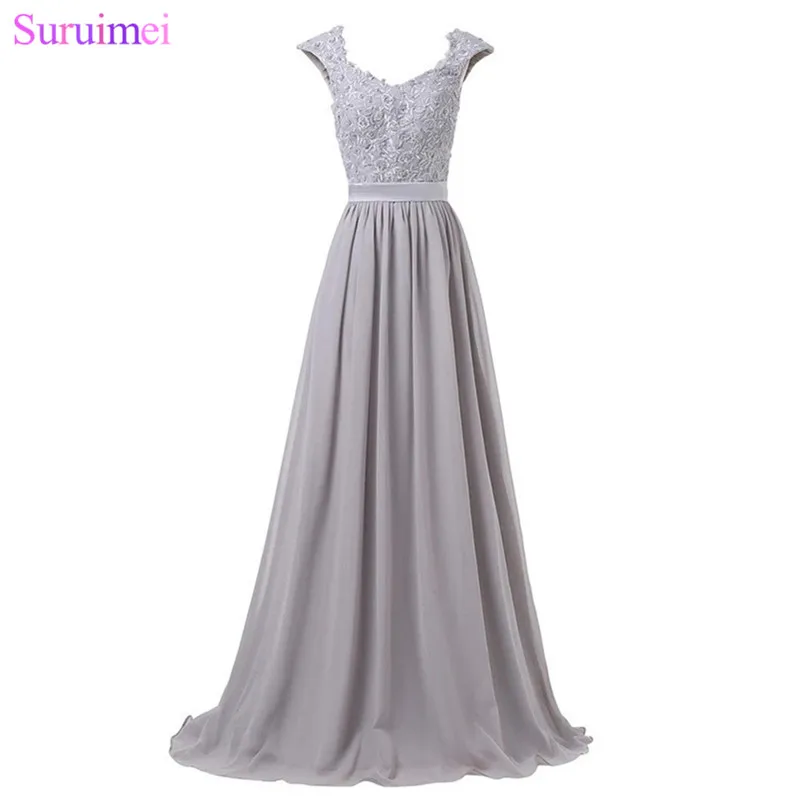 Silver Gray Evening Dresses Chiffon Cap Sleeves Lace Applique Purple And Royal Blue Corset Cheap Long Evening Dress Prom Gown
Silver Gray Evening Dresses Chiffon Cap Sleeves Lace Applique Purple And Royal Blue Corset Cheap Long Evening Dress Prom Gown