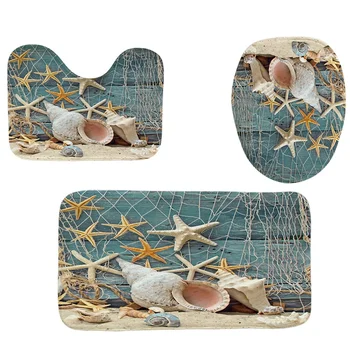 4Pcs Home Bathroom Decor Set Conch Pattern Toilet Seat Cover Bath Mat Set+ Waterproof Shower Curtain
4Pcs Home Bathroom Decor Set Conch Pattern Toilet Seat Cover Bath Mat Set+ Waterproof Shower Curtain