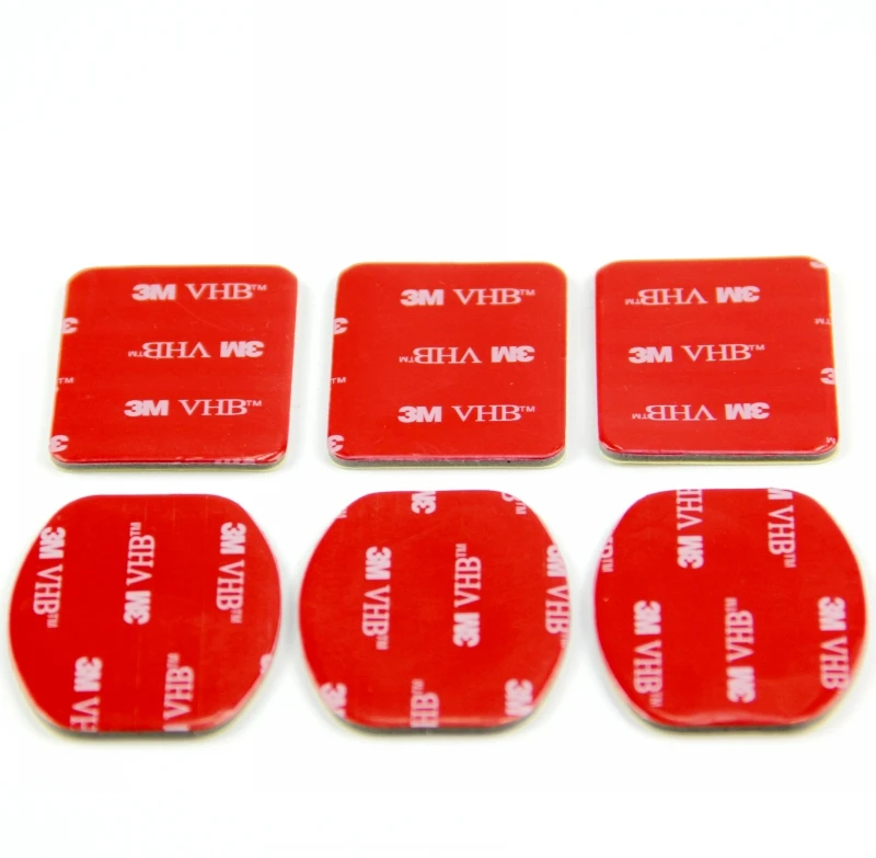 SnowHu 6Pcs Red 3M VHB Adhesive Sticker Curved Flat Double