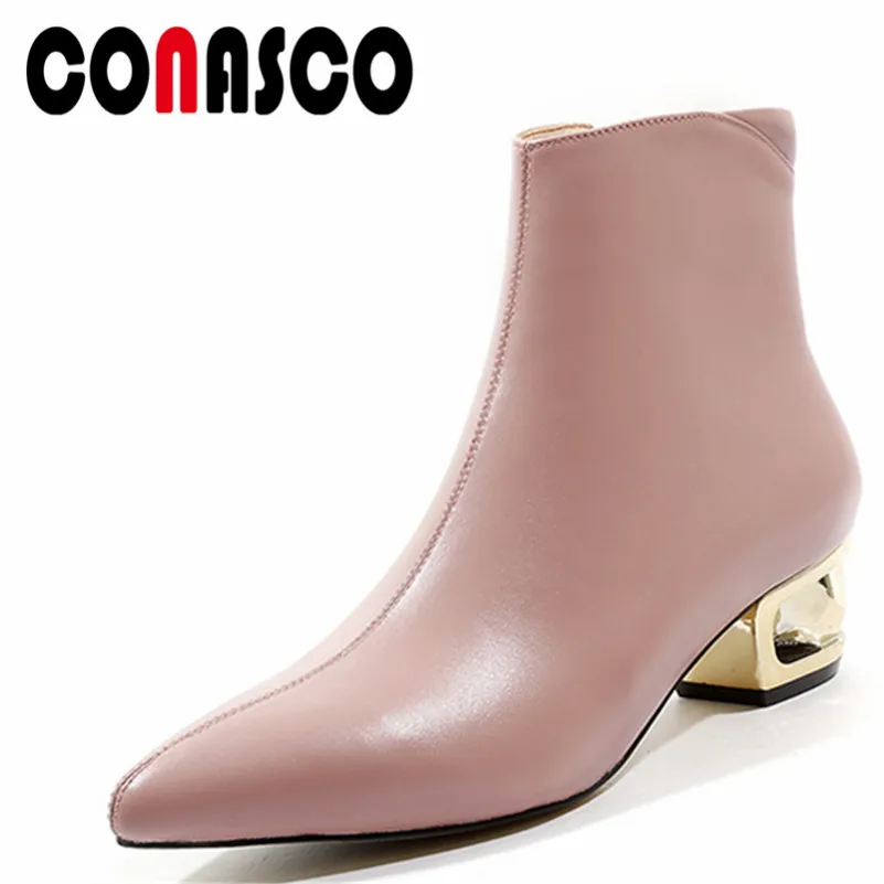 CONASCO Fashion Women Ankle Boots Autumn Winter Warm Genuine Leather High Heels Shoes Elegant Office Career Quality Shoes Woman
CONASCO Fashion Women Ankle Boots Autumn Winter Warm Genuine Leather High Heels Shoes Elegant Office Career Quality Shoes Woman