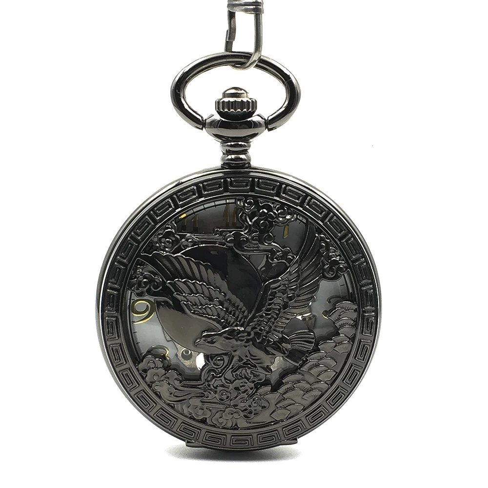 US Emblem Seal Eagle Great Engraved Mechanical Hand Winding Antique Pocket Watch Cool Analog Men Women Black Case Watch Gift 
US Emblem Seal Eagle Great Engraved Mechanical Hand Winding Antique Pocket Watch Cool Analog Men Women Black Case Watch Gift