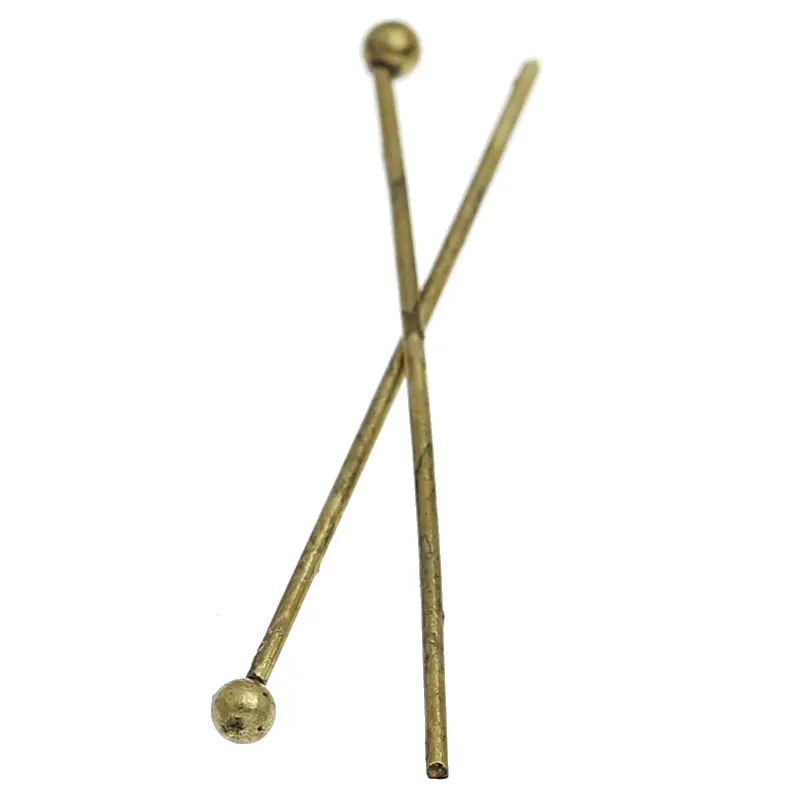 Zinc metal alloy Ball Head Pins Antique Bronze 3cm(1 1/8") long, 0.7mm ( gauge), 30 PCs new
Zinc metal alloy Ball Head Pins Antique Bronze 3cm(1 1/8") long, 0.7mm ( gauge), 30 PCs new