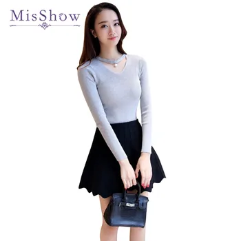 MisShow Autumn Winter Korean Style Slim Sweaters Sexy V Neck Bodycon Long Sleeve Top Thin Knitted Casual Sweaters Solid Pullover
MisShow Autumn Winter Korean Style Slim Sweaters Sexy V Neck Bodycon Long Sleeve Top Thin Knitted Casual Sweaters Solid Pullover