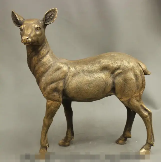 S05903 21" Chinese Fengshui Bronze Animals Lucky Deer Sheep Copper Statue Sculpture
S05903 21" Chinese Fengshui Bronze Animals Lucky Deer Sheep Copper Statue Sculpture