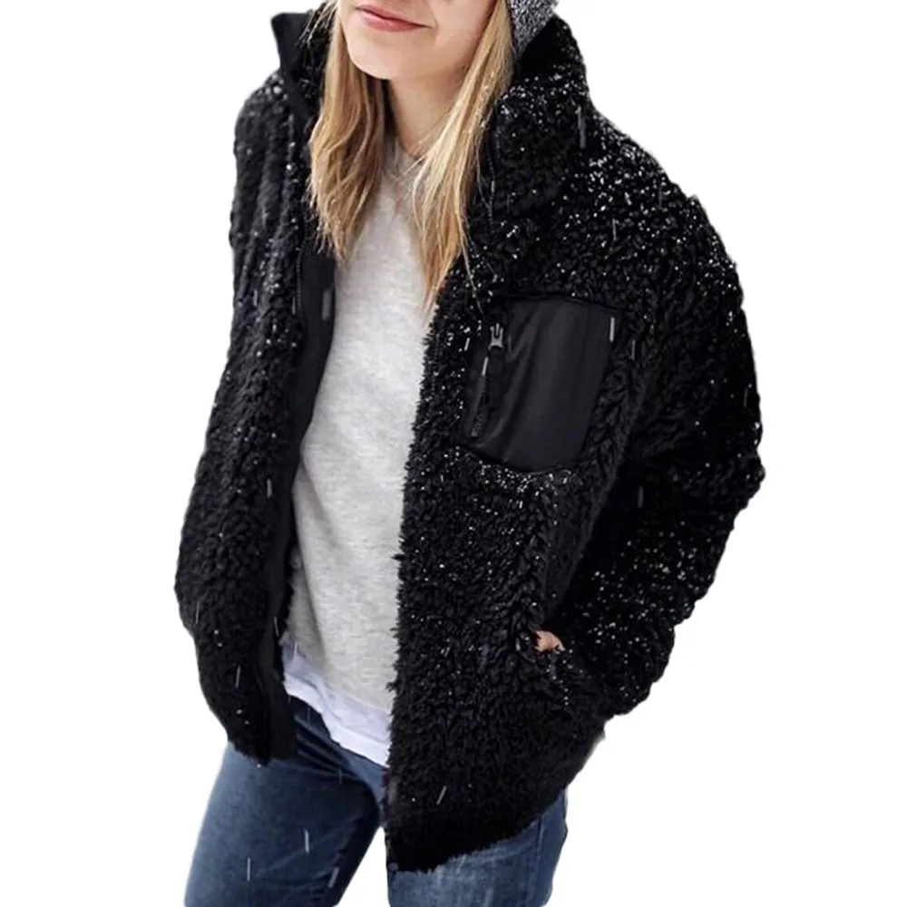 Cool popular women jacket coat Women's Winter Warm Plush Loose Solid Lapel Coat Ladies Coat Cardigan Tops chaqueta feminino
Cool popular women jacket coat Women's Winter Warm Plush Loose Solid Lapel Coat Ladies Coat Cardigan Tops chaqueta feminino