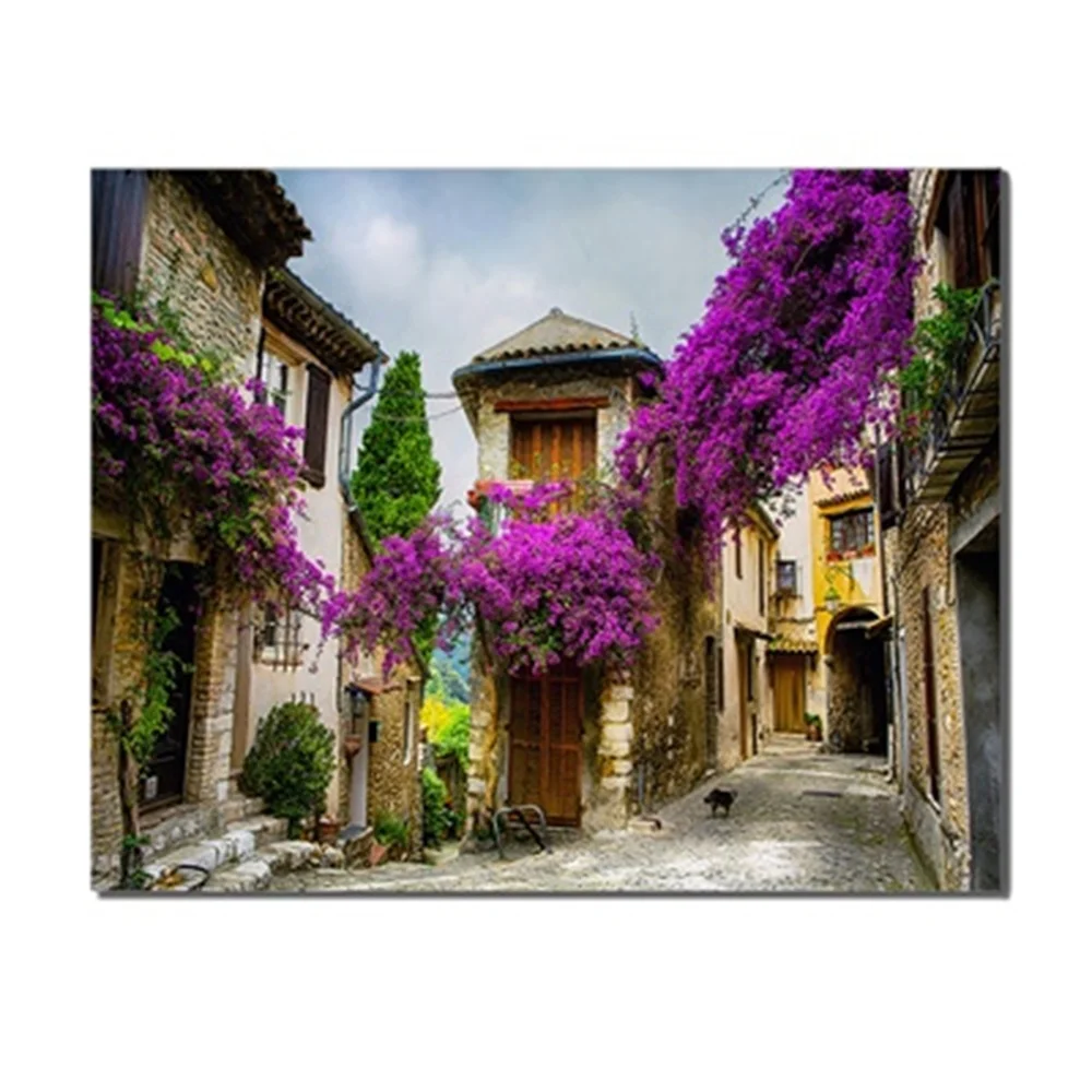 Purple Blooming Flowers Street House Modern Canvas Painting Art For Home Decor Living Room Bedroom Wedding Decoration No Frame
Purple Blooming Flowers Street House Modern Canvas Painting Art For Home Decor Living Room Bedroom Wedding Decoration No Frame