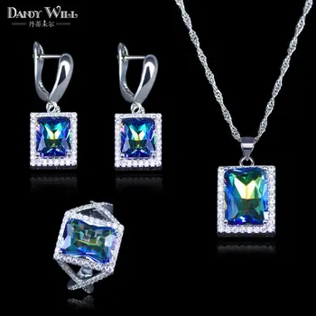Mystic Rainbow Cubic Zirconia Jewelry Set Silver Color Bridal Jewelry For Women Wedding Necklace/Earrings/Pendant/Ring
Mystic Rainbow Cubic Zirconia Jewelry Set Silver Color Bridal Jewelry For Women Wedding Necklace/Earrings/Pendant/Ring