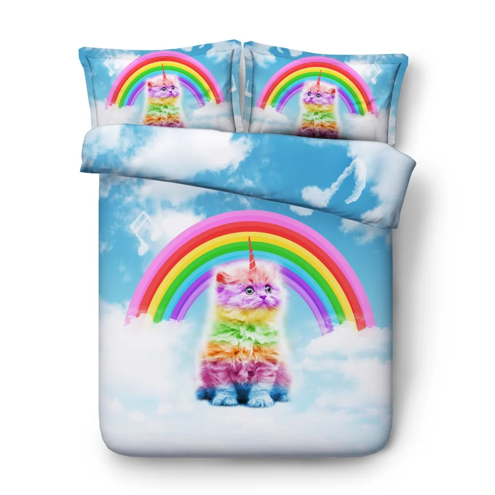 JF-600 colorful unicorn kitten and rainbow bedding set for kids girls duvet covers 4pcs cat print bed linen Single Queen King
JF-600 colorful unicorn kitten and rainbow bedding set for kids girls duvet covers 4pcs cat print bed linen Single Queen King