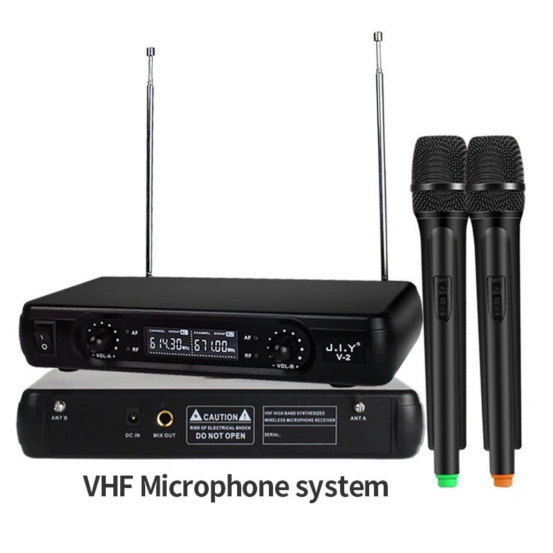 2CH Dynamic Wireless Microphone Long Range Dual Handheld Transmitter LED Receiver Professional VHF Mic for Karaoke Speech System
2CH Dynamic Wireless Microphone Long Range Dual Handheld Transmitter LED Receiver Professional VHF Mic for Karaoke Speech System