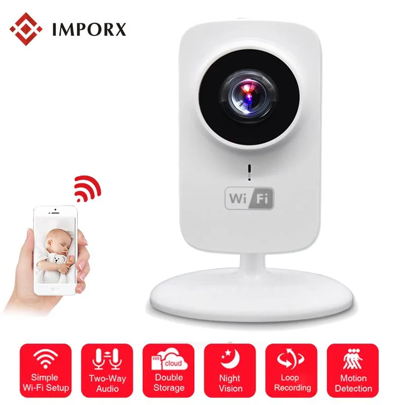 IMPORX 720P Wireless IP Camera 1.0MP Home Security Surveillance CCTV Network Wifi Smart Mini Camera HD Night Vision Baby Monitor
IMPORX 720P Wireless IP Camera 1.0MP Home Security Surveillance CCTV Network Wifi Smart Mini Camera HD Night Vision Baby Monitor