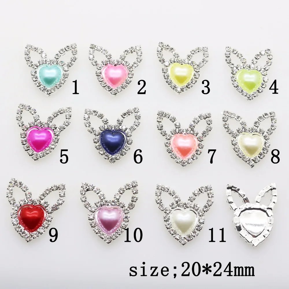 New Hot 10Pcs 20*24mm Heart Rabbit ears Diy Jewelry Accessories rhinestones pedestal embellishments caps Decoration For Making
New Hot 10Pcs 20*24mm Heart Rabbit ears Diy Jewelry Accessories rhinestones pedestal embellishments caps Decoration For Making