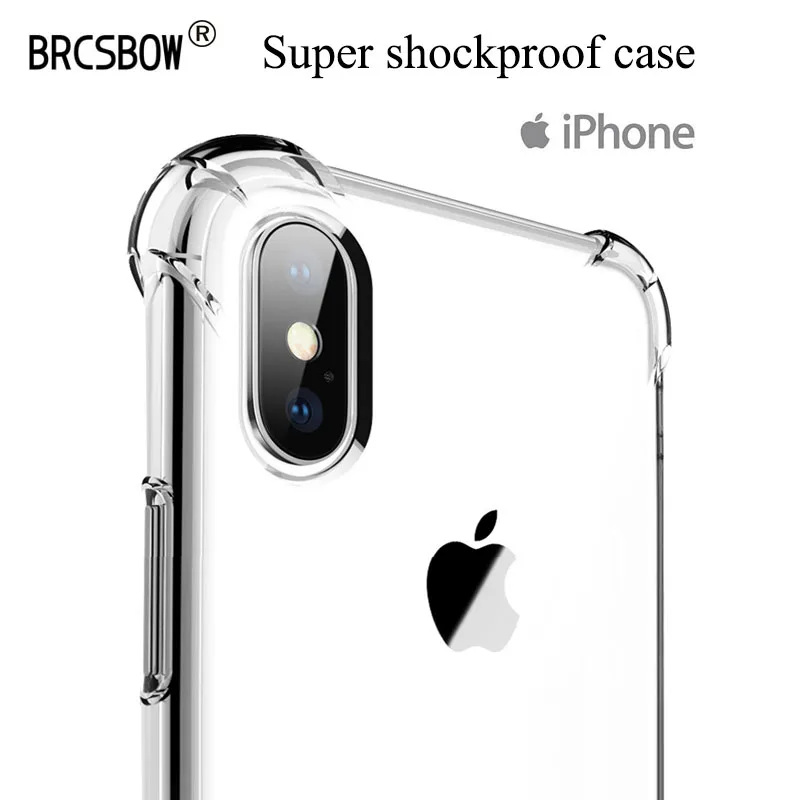 BRCSBOW Super Shockproof Bumper Transparent Silicone Phone Case For iPhone X XS Max XR 8 7 6 6S Plus Clear Protection Back Cover
BRCSBOW Super Shockproof Bumper Transparent Silicone Phone Case For iPhone X XS Max XR 8 7 6 6S Plus Clear Protection Back Cover