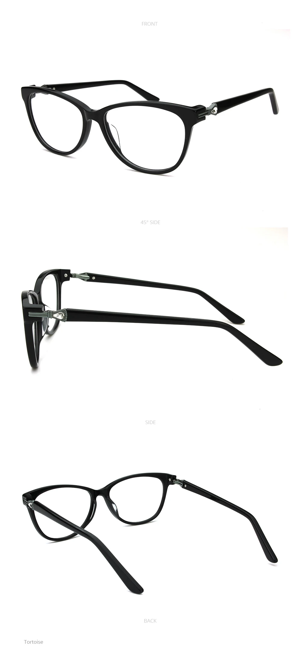 ZENOTTC Eyeglasses Frame Women glasses Hinge Clear Lens Cat Eye Optical Spectacle Frames Crystals Gafas Mujer Lente Transparente10