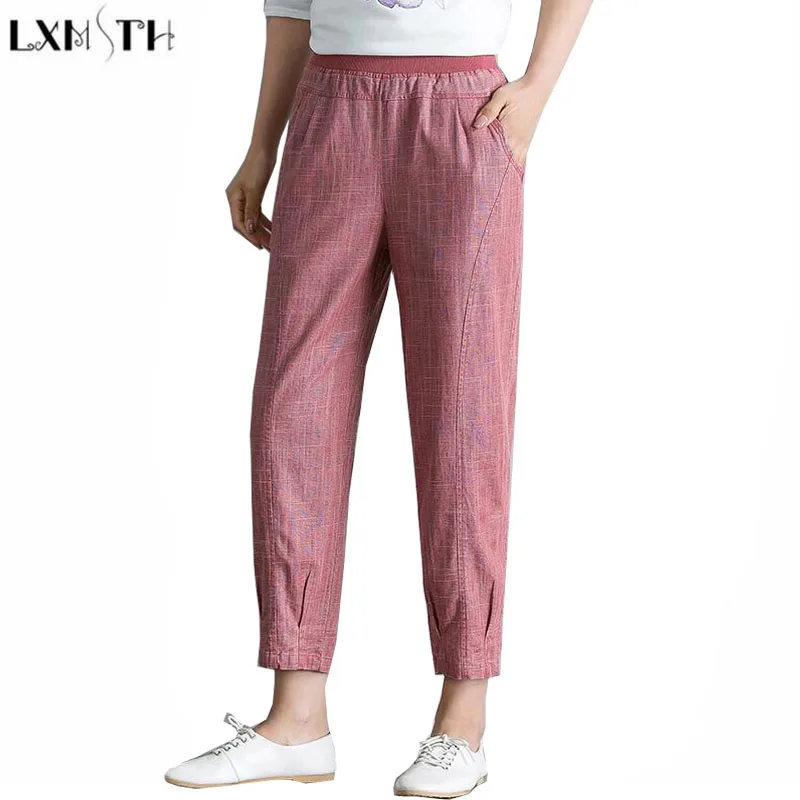 LXMSTH Women Linen Pants Elastic Waist Summer Vintage Casual Loose Harem Pants Ankle Length Woman Cotton Linen Trousers Big Size
LXMSTH Women Linen Pants Elastic Waist Summer Vintage Casual Loose Harem Pants Ankle Length Woman Cotton Linen Trousers Big Size