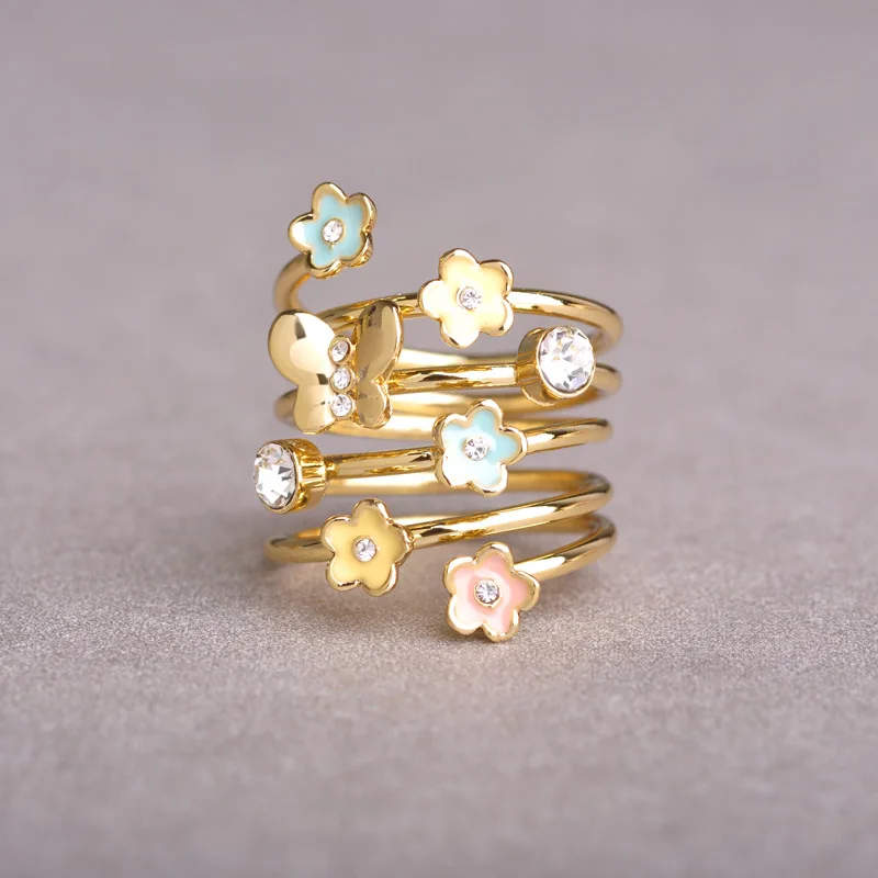 Exquisite Enamel Esmalte Big Finger Rings Women Flower Butterfly Anillos Crystals Gold color Aros Halloween Accessory Joyas
Exquisite Enamel Esmalte Big Finger Rings Women Flower Butterfly Anillos Crystals Gold color Aros Halloween Accessory Joyas