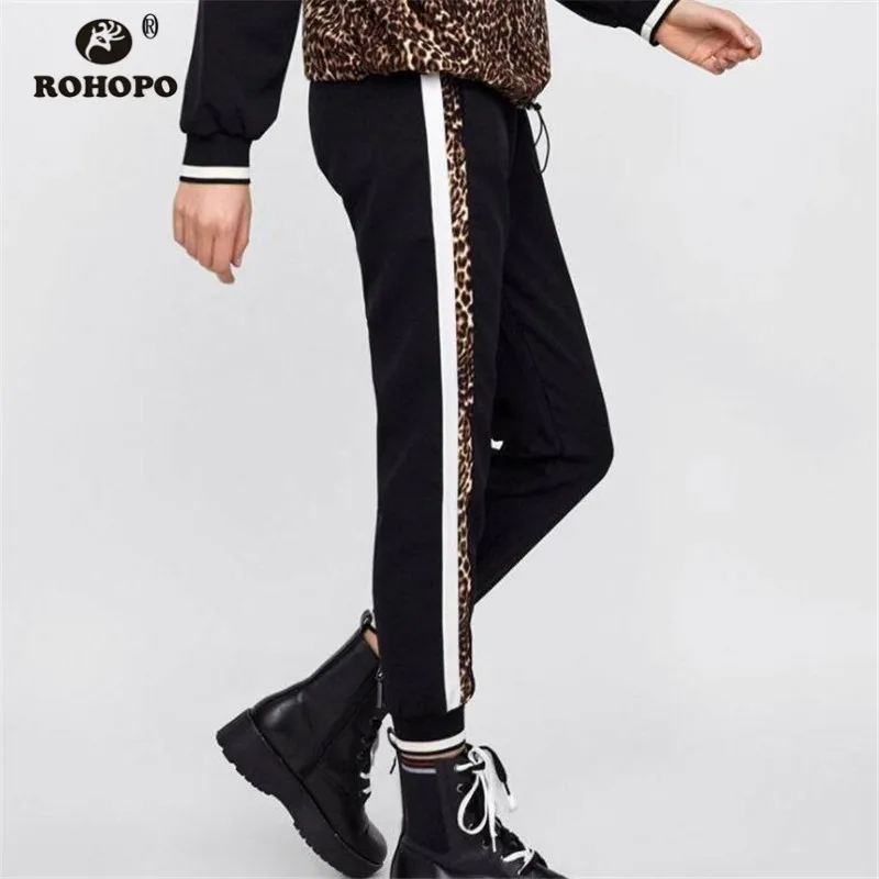 ROHOPO Side Stripe Women Jersey Pant Patchaork Leopard Belt Side Jogger Autumn Girl Harm Pant Black Female Sweat Bottoms Pant
ROHOPO Side Stripe Women Jersey Pant Patchaork Leopard Belt Side Jogger Autumn Girl Harm Pant Black Female Sweat Bottoms Pant