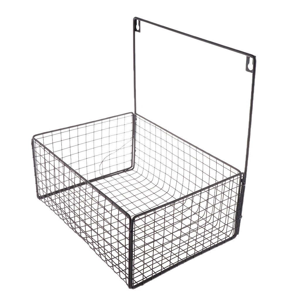 Nordic Iron Wire Hanging Storage Basket Wall Display Storage Box Basket Multifunction Mesh Wire Metal Wall Shelf Storage Holder