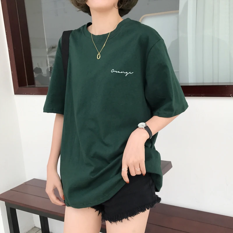 Ailegogo New Tshirt Women Summer Casual Streetwear Embroidery Letter Shirt Plus Size Shirts Yellow Green Cotton T-shirt Female
Ailegogo New Tshirt Women Summer Casual Streetwear Embroidery Letter Shirt Plus Size Shirts Yellow Green Cotton T-shirt Female