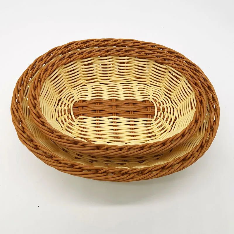 2pcs desktop storage box oval imitation rattan basket fruit bread display basket plastic weave home storage blue
2pcs desktop storage box oval imitation rattan basket fruit bread display basket plastic weave home storage blue