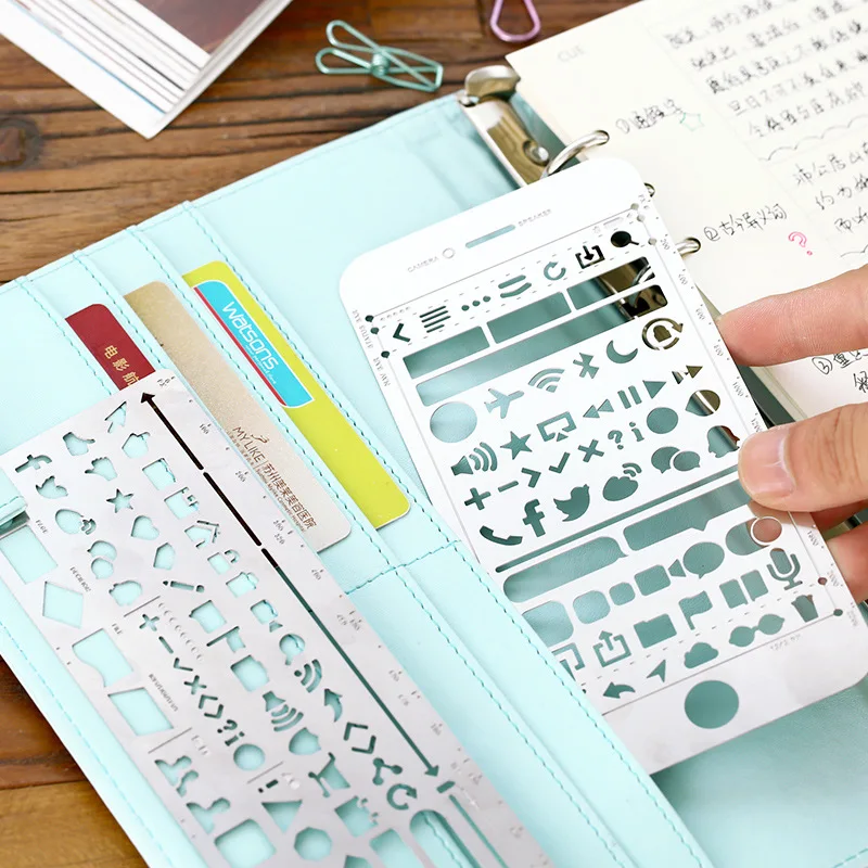 Creative phone 6/6s Plus WEB UI Cutout Drawing Stencils Metal DIY Ruler Bookmark for Notebook Planner Sketch Stainless Steel
Creative phone 6/6s Plus WEB UI Cutout Drawing Stencils Metal DIY Ruler Bookmark for Notebook Planner Sketch Stainless Steel
