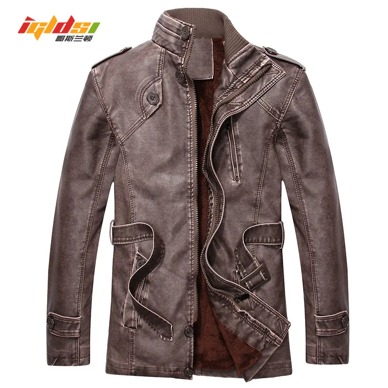 Leather Jacket Men Long Wool Stand Collar Coats jaqueta de couro Men's pu Leather Motocycle Jackets Outwear Trench Parkas L-4XL
Leather Jacket Men Long Wool Stand Collar Coats jaqueta de couro Men's pu Leather Motocycle Jackets Outwear Trench Parkas L-4XL