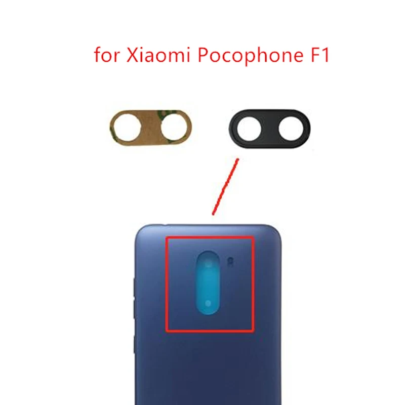 

2pcs for Xiaomi Pocophone f1 Camera Glass Lens Back Rear Camera Glass Lens Replacement Repair Spare Parts with Glue