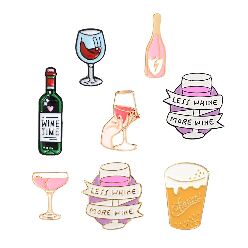 Wine Party Brooch Enamel Pin Cartoon Mini Beer Red Wine Cocktail bottle & glass Pin Button Denim Shirt Lapel Pins Women Men Gift
Wine Party Brooch Enamel Pin Cartoon Mini Beer Red Wine Cocktail bottle & glass Pin Button Denim Shirt Lapel Pins Women Men Gift