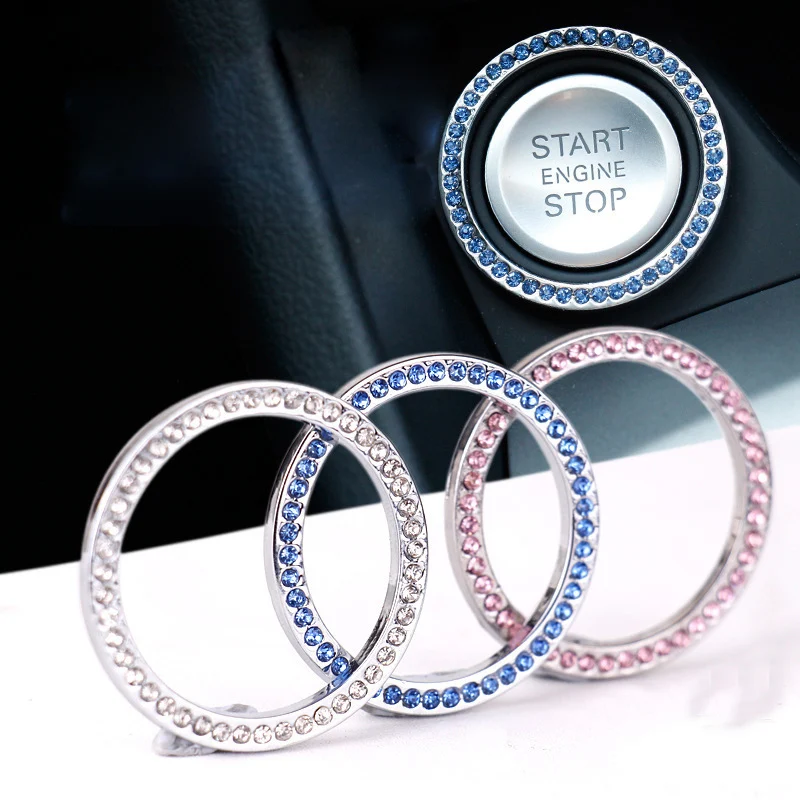 Fashion Crystal Rhinestone Decor Car Engine Start Key Ring Start Stop Ignition Button Sticky Ring car accessories interior
Fashion Crystal Rhinestone Decor Car Engine Start Key Ring Start Stop Ignition Button Sticky Ring car accessories interior