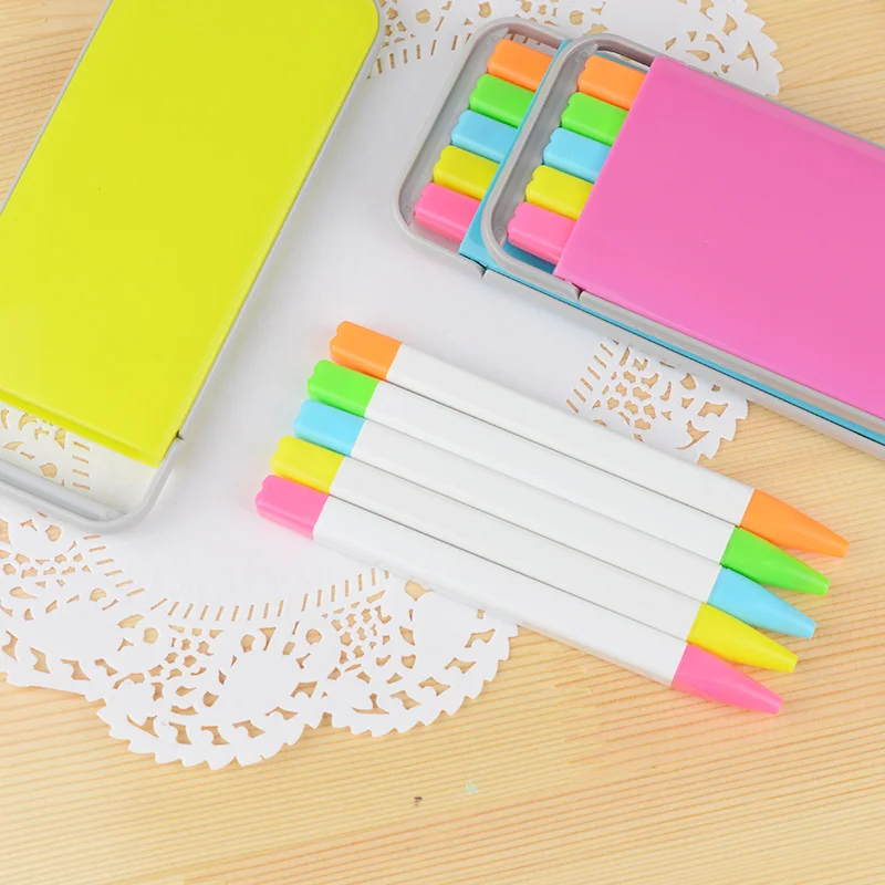 6 set/Lot 5 Color highlighter marker pen Mini portable pack Stationery office material School supplies Canetas escolar EB158
6 set/Lot 5 Color highlighter marker pen Mini portable pack Stationery office material School supplies Canetas escolar EB158