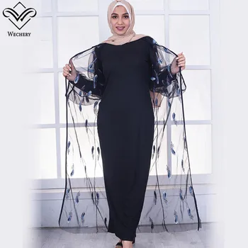 Wechery Transparent Abaya Robes Embroidery Mesh Outfit for Muslim Women Feather Pattern Cloak Cape Fashion Style
Wechery Transparent Abaya Robes Embroidery Mesh Outfit for Muslim Women Feather Pattern Cloak Cape Fashion Style