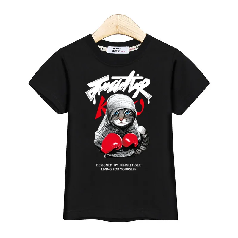 Boxer kitten children tops summer kids t-shirt cute cat pattern boys girls tees short sleeve prints clothing 100% cotton shirt
Boxer kitten children tops summer kids t-shirt cute cat pattern boys girls tees short sleeve prints clothing 100% cotton shirt