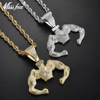 Missfox Hip Hop Pendant Strong Man Muscle Pendant Necklaces Full Lab Diamond Personality Creative Jewelry Rock Necklace Jewelry
Missfox Hip Hop Pendant Strong Man Muscle Pendant Necklaces Full Lab Diamond Personality Creative Jewelry Rock Necklace Jewelry