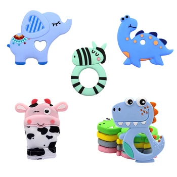 Bpa Free Silicone Teethers Safe Baby Glove Teether Toy Kids Cute Animal Dinosaur Infant DIY Ring Teether Silicone Chew Charms
Bpa Free Silicone Teethers Safe Baby Glove Teether Toy Kids Cute Animal Dinosaur Infant DIY Ring Teether Silicone Chew Charms