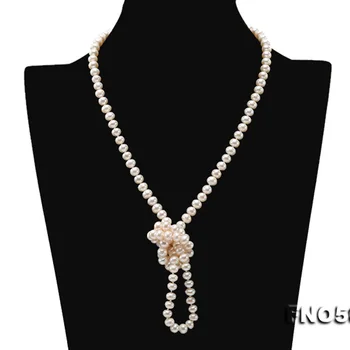 Pearl super Long Sweater Necklace natural freshwater 6-7mm White Pearl Necklace Long Sweater Chain 33" wearing beautiful
Pearl super Long Sweater Necklace natural freshwater 6-7mm White Pearl Necklace Long Sweater Chain 33" wearing beautiful