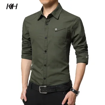 Mens Shirts Spring Autumn Men's Long-sleeved Shirts Men Cotton Casual Wear Slim Fit Military Style Shirts Tops Male Clothes
Mens Shirts Spring Autumn Men's Long-sleeved Shirts Men Cotton Casual Wear Slim Fit Military Style Shirts Tops Male Clothes
